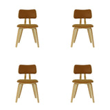 Jaguar - Curved Back Wood Dining Chair With Faux Leather Seat