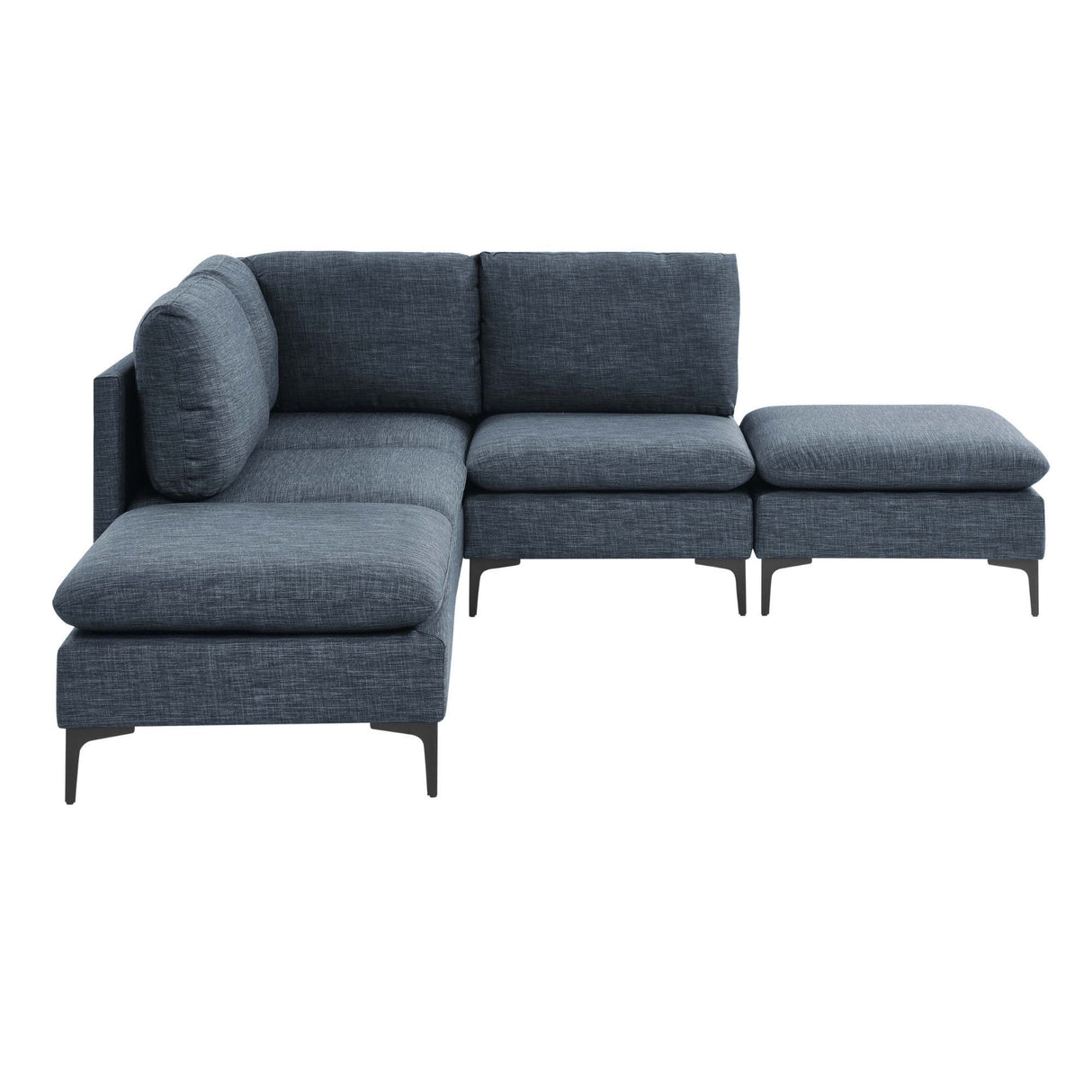 Upholstered Modular Sectional With Tall Legs, Medium Firm Seat