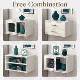 Cube Storage Organizer With Sliding Door Stackable Modular Bookshelf & Storage Cabinet - White