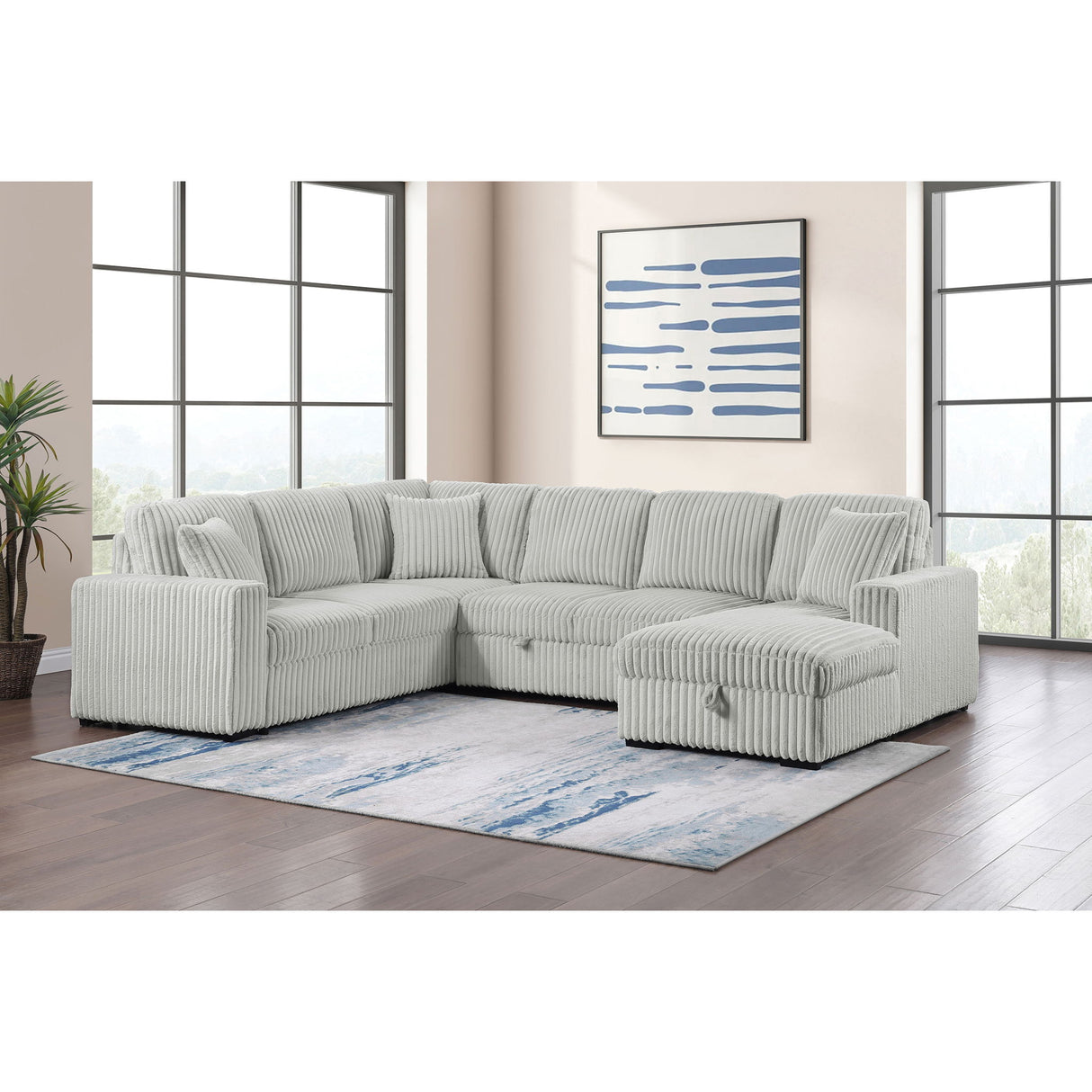 Thurston - Storage Sectional Sofa With Pop Up Bed