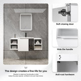 Wall Mounted Bathroom Vanity With Sink, Cabinet & Half Door