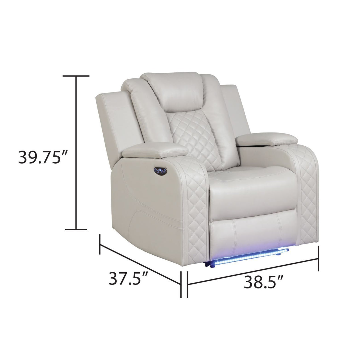 Benz - Power Recliner Set With LED Lighting And USB Charging