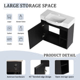 Wall Mounted Bathroom Vanity With Sink, Soft Close Door