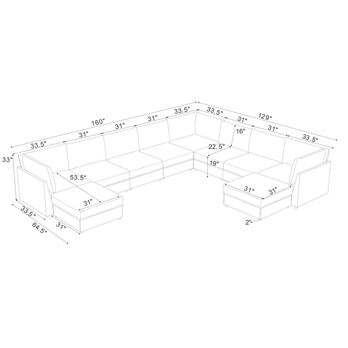 Modular Sectional With Custom Configuration