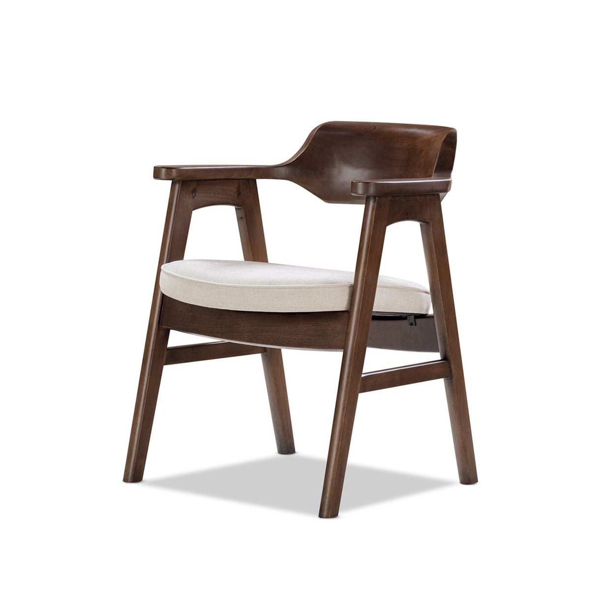 Hayes - Curved Dining Arm Chair - Light Beige