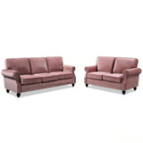 3 Seater Sofa With Nailhead Trim And Turned Legs For Living Room