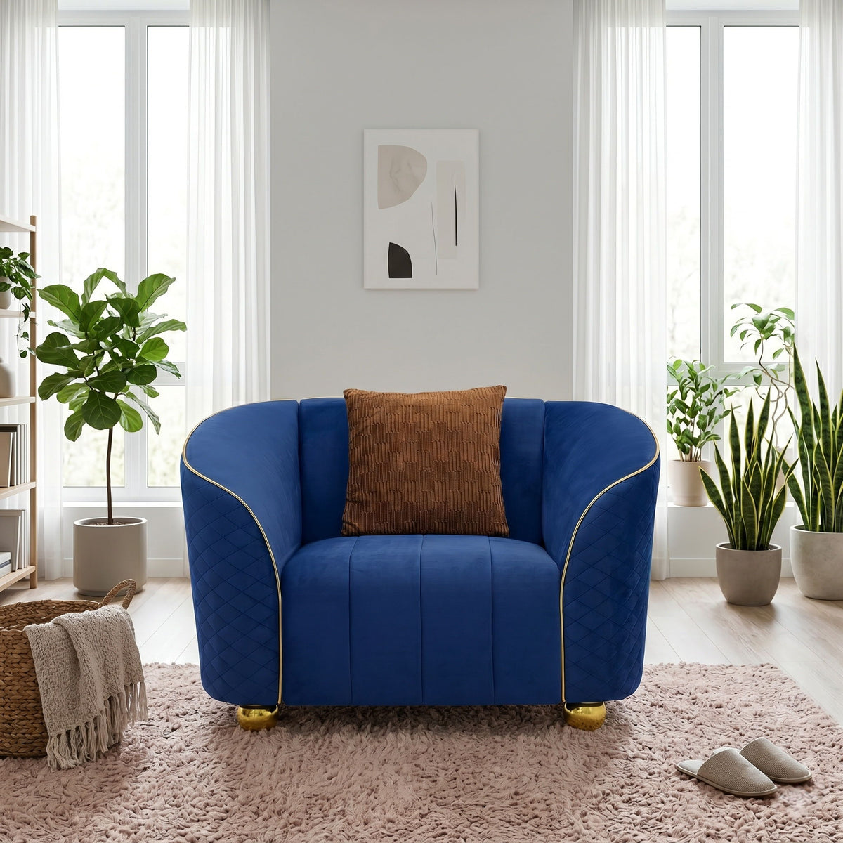 Single Sofa With Deep Seating And Durable Frame