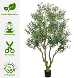 Artificial Olive Tree Large With Trunk, Indoor / Outdoor Decorative Plant For Living Room - Green