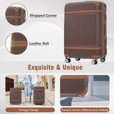 Hardshell Luggage Sets 4 Pieces 20" / 24" / 28" Luggages And Cosmetic Case Spinner Suitcase With Tsa Lock Lightweight