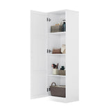 Storage Cabinet With 1 Door And Adjustable Shelf, Rectangle Shape - White