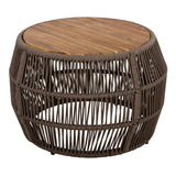 Round Side Table With Rope Frame
