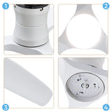 52" Ceiling Fan With Light, Dimmable DC Reversible Motor, 3 Blades