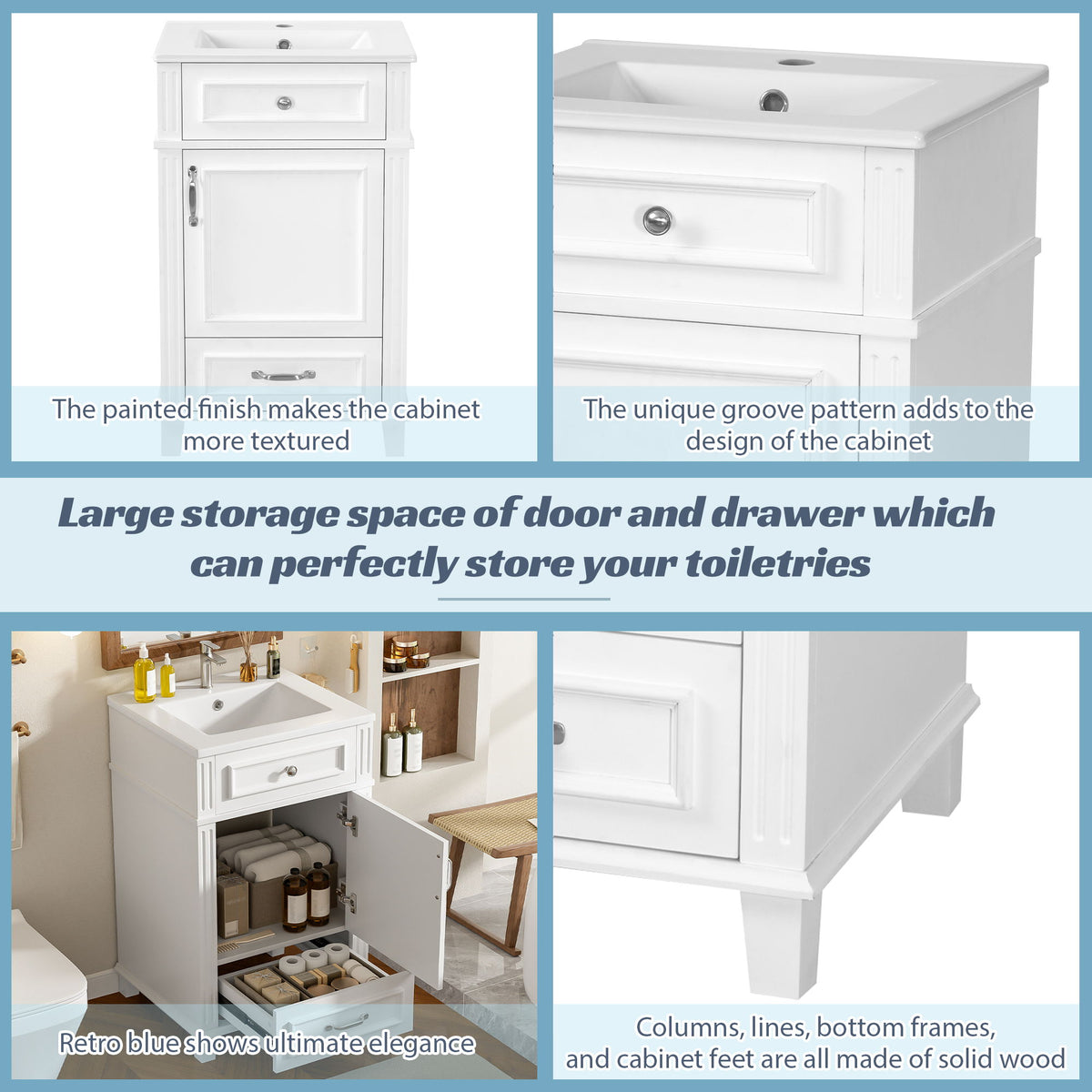 Bathroom Vanity With Sink, Drawer & Soft Closing Door
