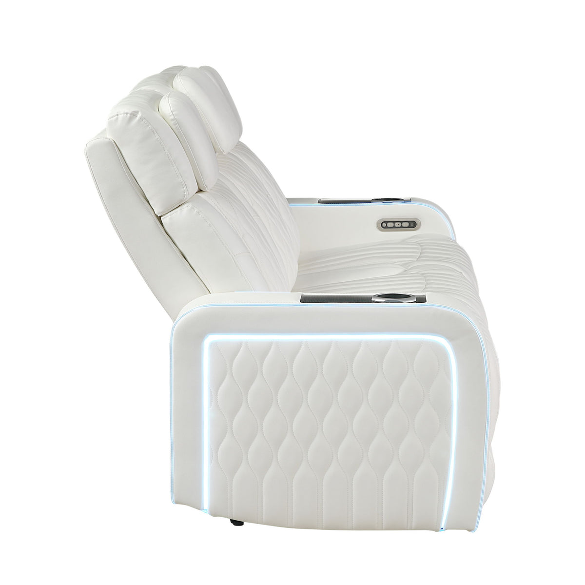 Electra - Power Reclining Loveseat With Power Headrests, Console, Speakers, Massage, LED Lighting And USB Control