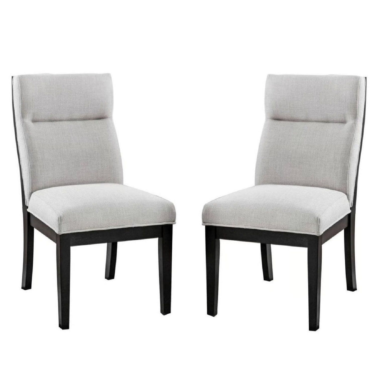 2 Tone Chairs With Tapered Legs (Set of 2) - Beige / Black / Black