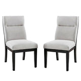 2 Tone Chairs With Tapered Legs (Set of 2) - Beige / Black / Black