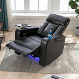 Premium Power Recliner & Storage Arms, Cupholders, Swivel Tray Table And Cell Phone Stand - Black