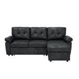 Convertible Sectional Sofa Bed With Pull Out Sleeper And Storage