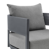 Menorca - 3 Piece Patio Outdoor Swivel Seating Set With Cushions - Dark Gray
