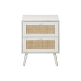 Accent Table & Storage Drawers - White