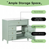 Bathroom Vanity With Sink, 3 Drawers & Cabinet With Adjustable Shelves