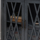 Slade Transitional Colonial 2-Door Cabinet with Lattice Detailing