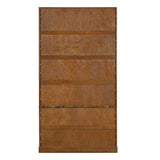 Tall Bookcase Storage Cabinet With 3 Open Shelves & Fluted Double Doors