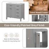 Modern Bathroom Vanity With Sink, Freestanding Design With Drawers And Doors