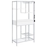 Draper - 5 Shelf LED Wine Cabinet With Pull Out Drawer - Gloss White