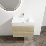 Wall Mounted Bathroom Vanity And Sink, 2 Soft Close Drawers