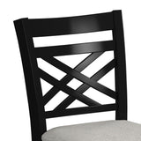 Brooks - 5 Piece Counter Set With Table And 4 Upholstered Seat & Wood Back Chairs - Medium Brown & Black