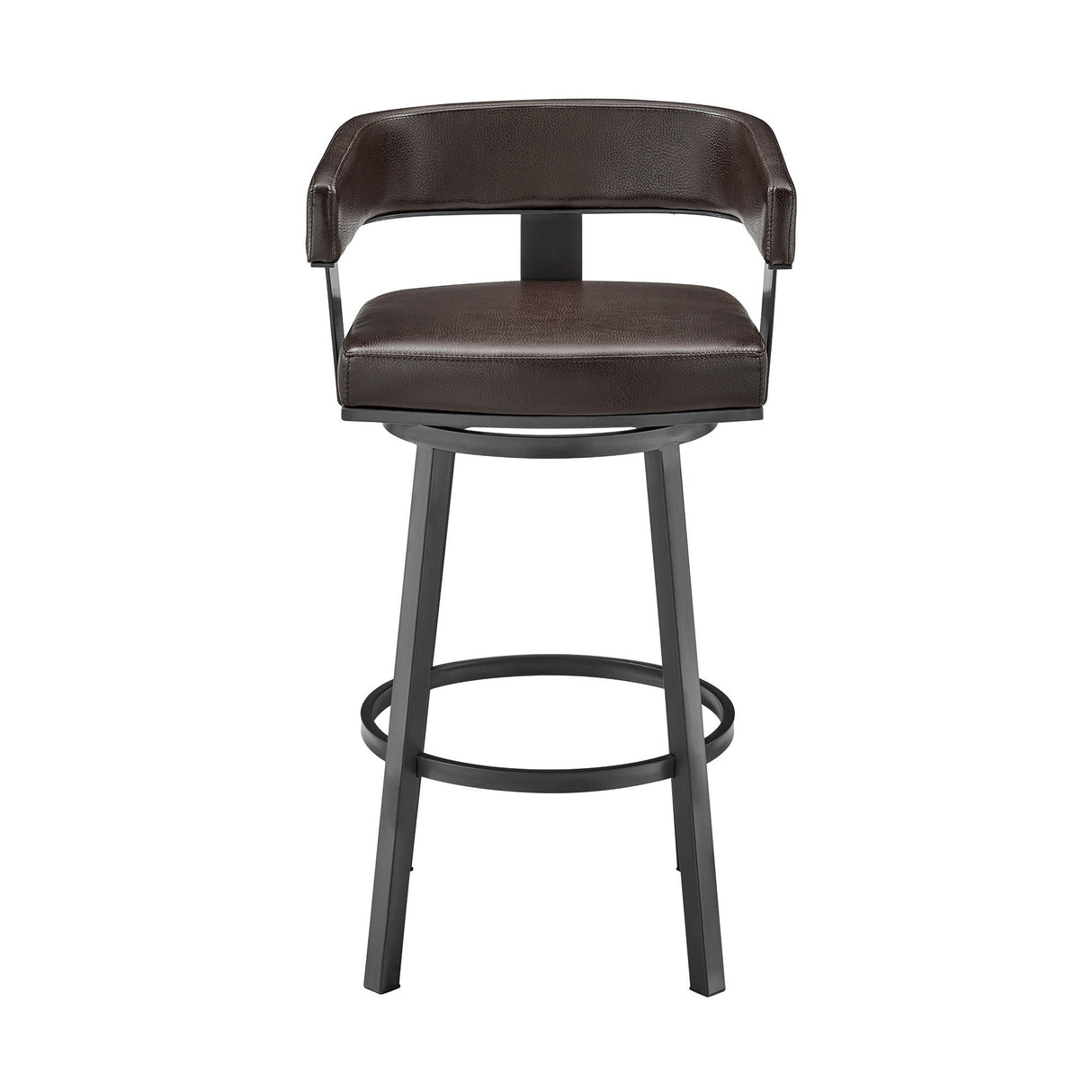 Lorin - 26" Counter Height Swivel Bar Stool - Java - Brown Finish And Faux Leather