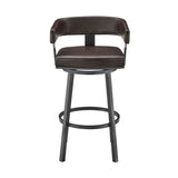 Lorin - 26" Counter Height Swivel Bar Stool - Java - Brown Finish And Faux Leather