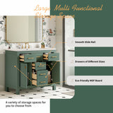 Bathroom Vanity With Sink, Cabinet With 4 Drawers & 2 Soft Close Doors, Rectangular Storage Unit For Bathroom