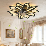 Ceiling Fan With Remote Control And Lights, 6 Speeds, 3 Color Temperatures, Low Profile Flush Mount