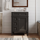 Bathroom Vanity With Top Sink, Storage Cabinet With 2 Drawers And Tip-Out Drawer