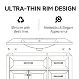 Basin Sink, 0.6" Ultra Thin Profile, Triple Faucet Holes, Sink Only