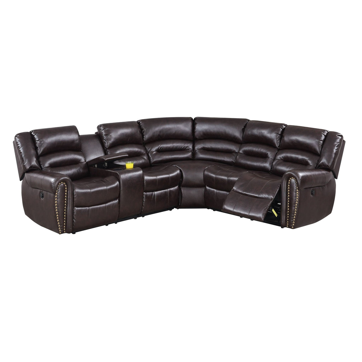 Reclining Sectional Sofa With Console