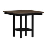 Brooks - 5 Piece Counter Set With Table And 4 Upholstered Seat & Wood Back Chairs - Medium Brown & Black
