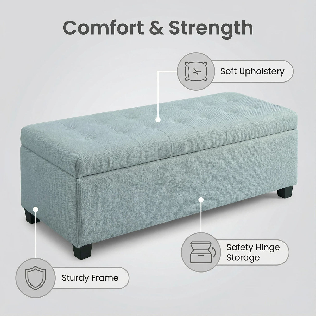 Elegant Tufted Storage Ottoman Bench