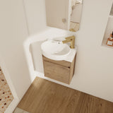 Modern Bathroom Vanity With Ceramic Basin, Wall Mounted Floating Sink Combo, Storage Cabinet