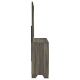 Funston - 6 Drawer Dresser With Mirror - Brown Oak