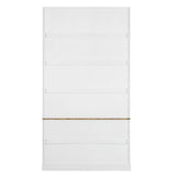 Tall Bookcase Storage Cabinet With 3 Open Shelves & Fluted Double Doors