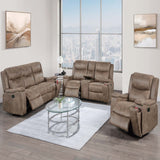 Manual Recliner With Hidden Cup Holder, Padded Seat And Backrest - Auburn