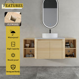 Mounted Bathroom Vanity With Art Sink, 2 Storage Shelves, Soft Close Door
