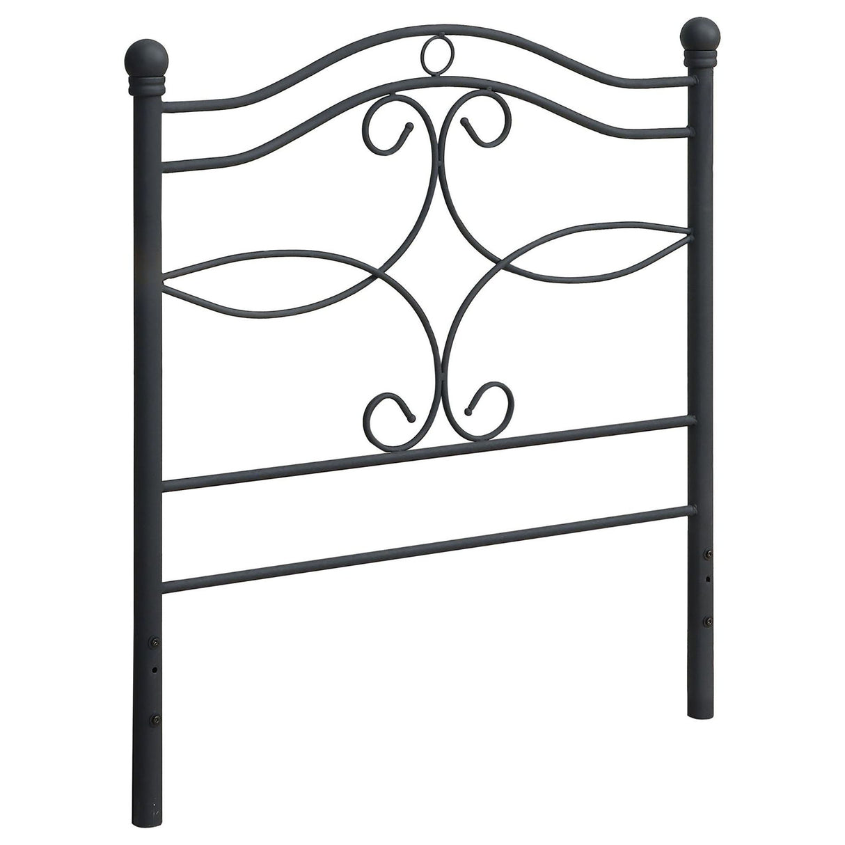 Twin Headboard With Scrollwork Design - Black