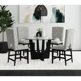 Oregon - Fabric Counter Side Chair (Set of 2) - Gray / Black