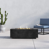 Propane Fire Pit Table Outdoor Heater Concrete 42x16in Dark Gray
