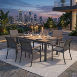 Outdoor Patio Chairs, Ergonomic (Set of 6) - Gray