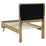 Winston - Twin Platform Bed With Tufted Upholstered Headboard - Light Ash
